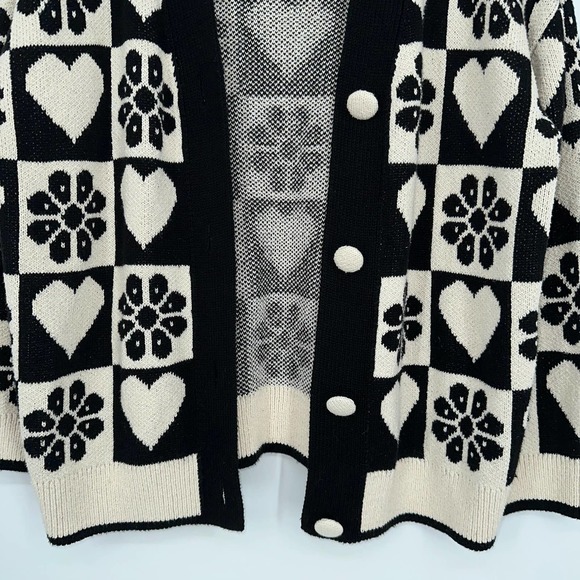 Zara Black and White Patterned Cardigan - Picture 10 of 15